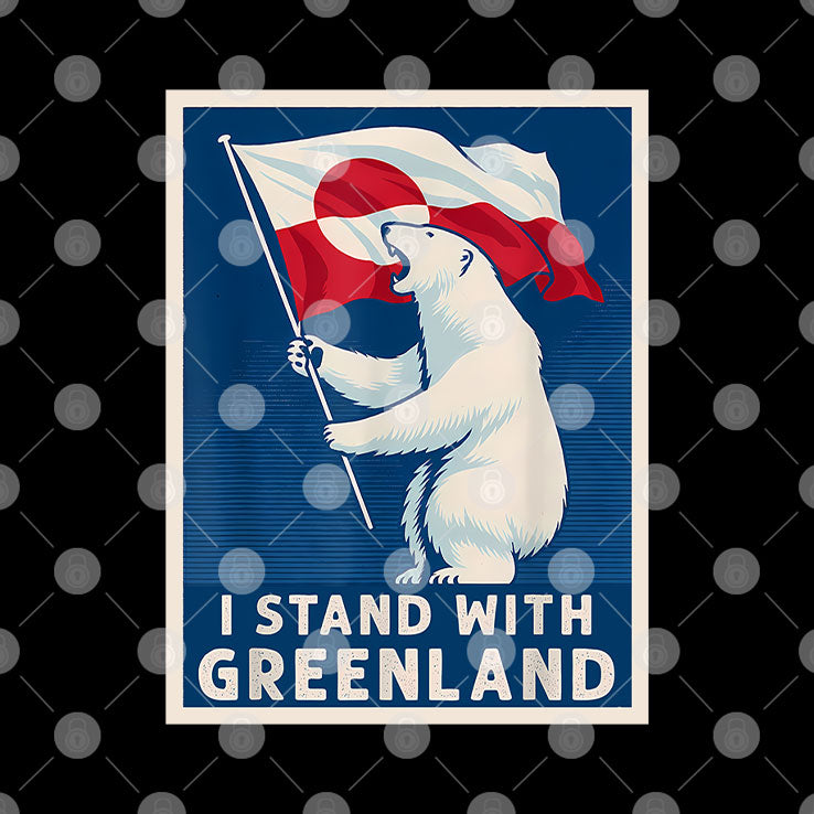 I Stand With Greenland Flag Bear T Shirt
