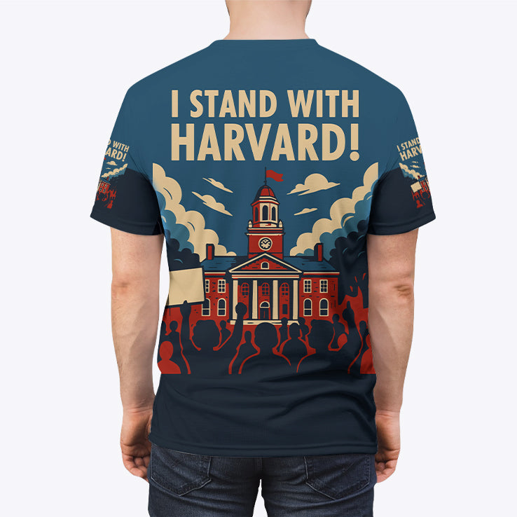 I Stand With Harvard All Over Print T Shirt