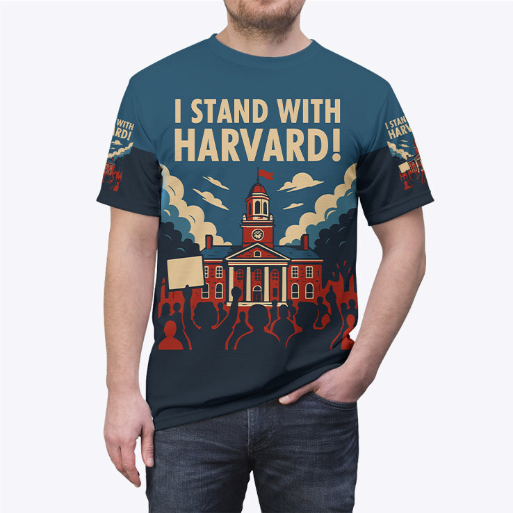 I Stand With Harvard All Over Print T Shirt