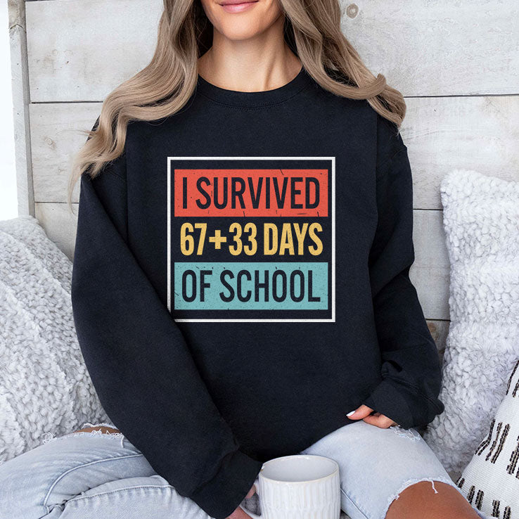 I Survived 67+33 Days Of School T Shirt