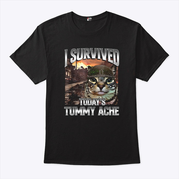 I Survived Today’s Tummy Ache Cat T Shirt