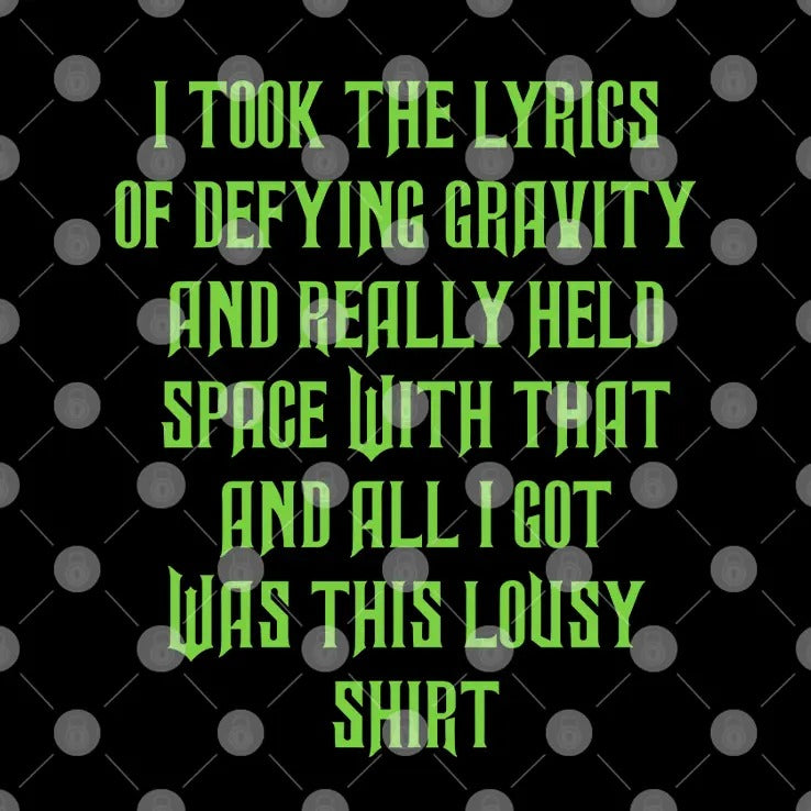 I Took The Lyrics Of Defying Gravity And Really Held Space With That Shirt