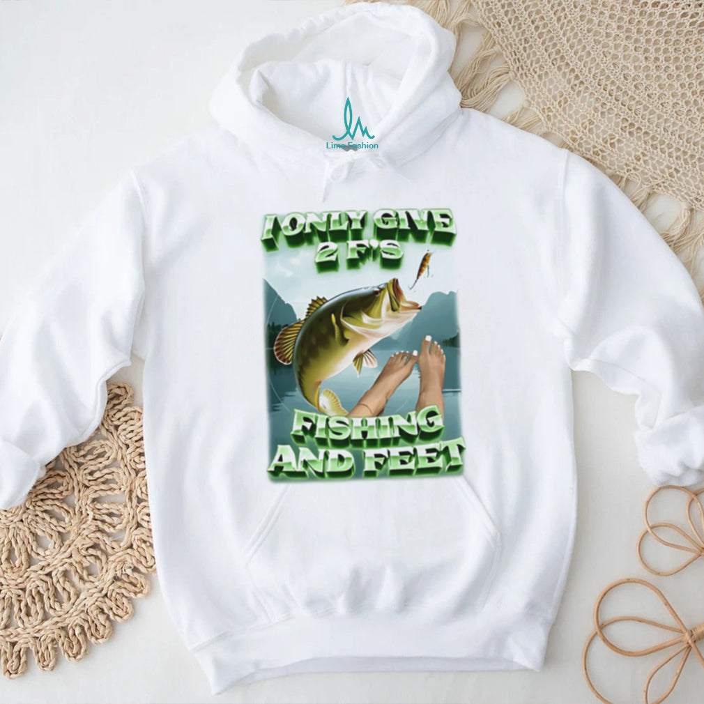 I only give 2 F’s fishing and feet funny fish illustration shirt