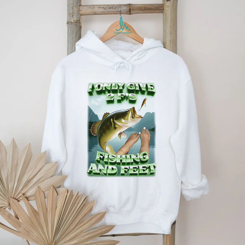 I only give 2 F’s fishing and feet funny fish illustration shirt