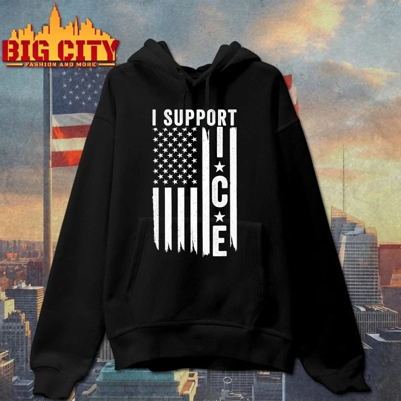 I support ICE America flag t-shirt