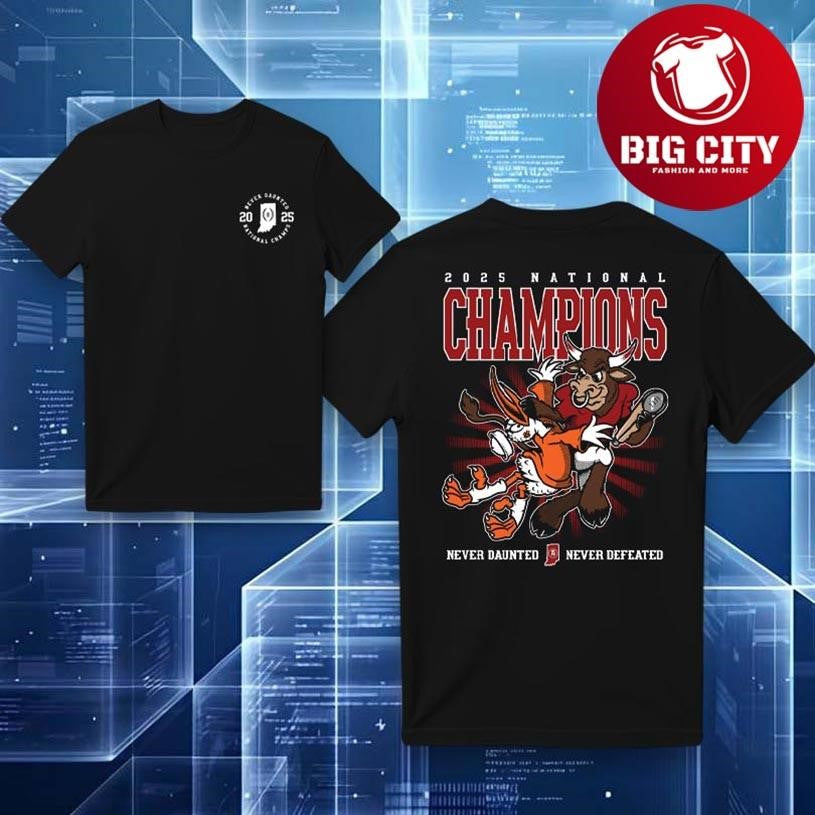 IN Never Defeated 2025 national champions Two Sided Shirt
