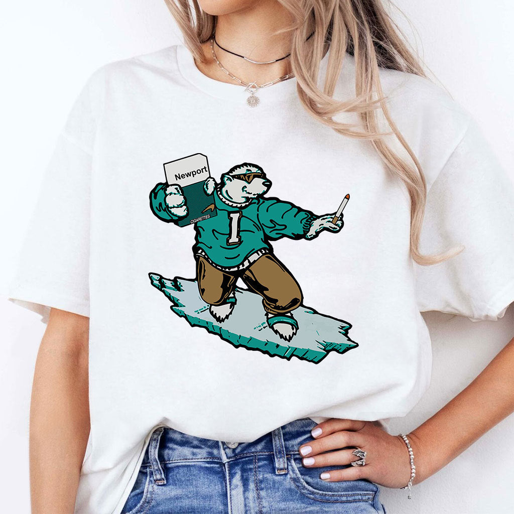 Icee Bear Smoking Newport Cigarettes T Shirt