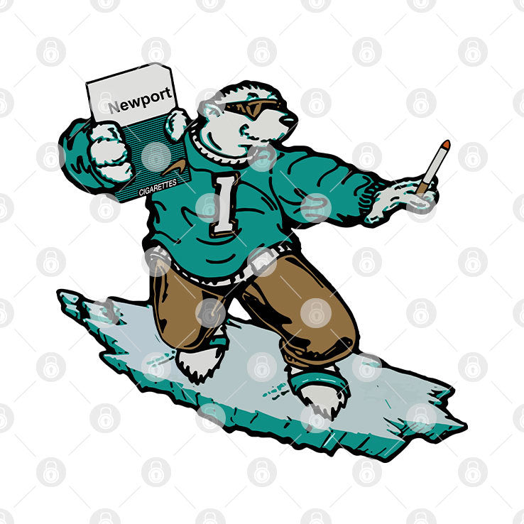 Icee Bear Smoking Newport Cigarettes T Shirt