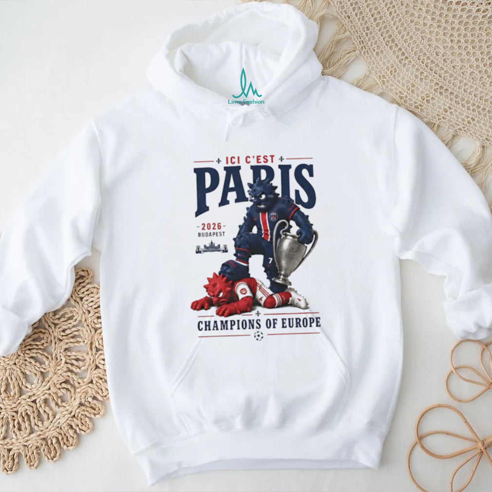 Ici C’est Paris 2026 Budapest Champions of Europe mascot shirt