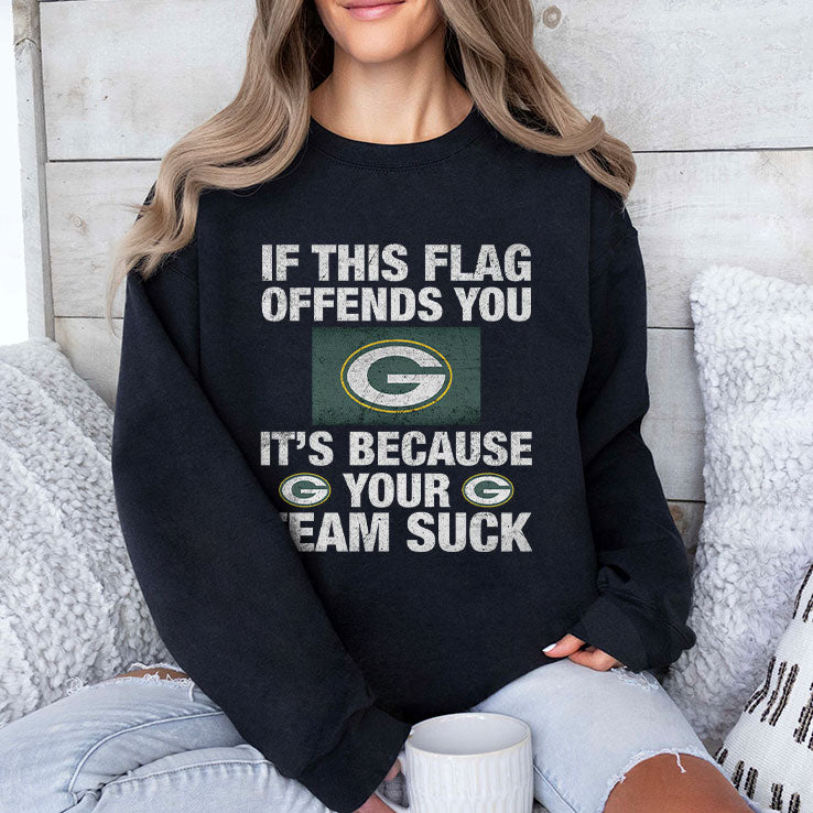 If This Flag Offends You It’s Because Your Team Sucks Green Bay Packers Shirt