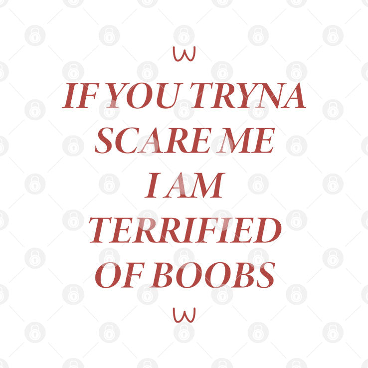 If You Tryna Scare Me I Am Terrified Of Boobs T Shirt