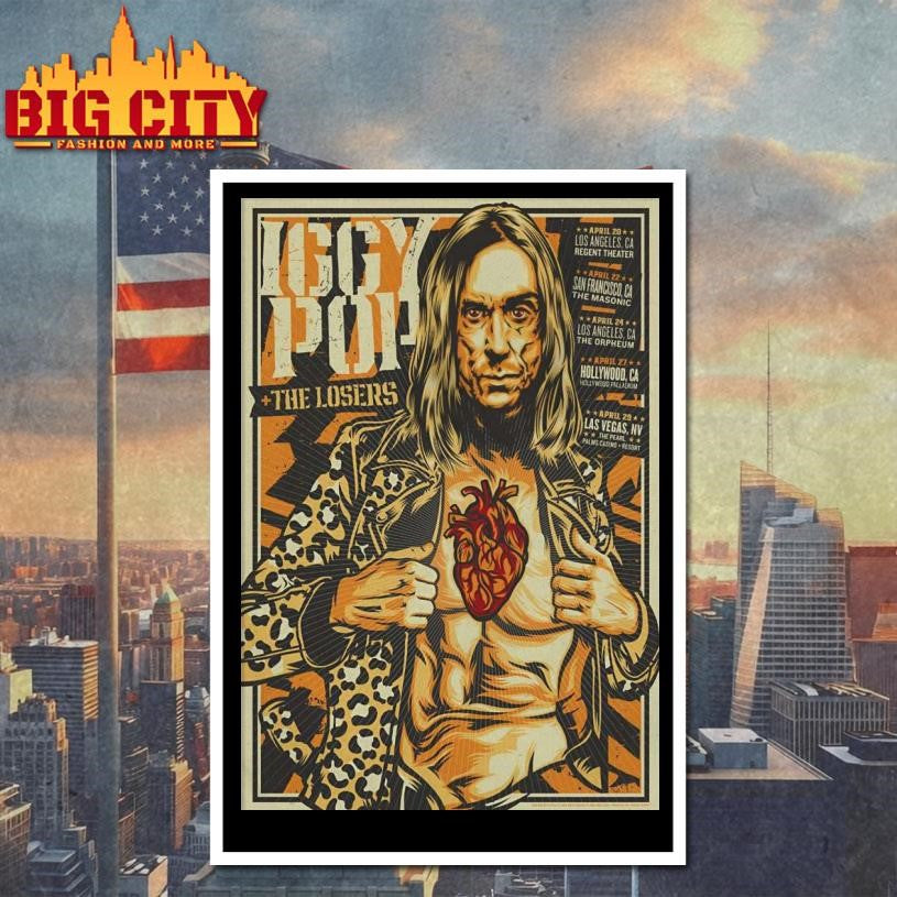 Iggy Pop With The Losers California Tour April 2025 Poster Shirt