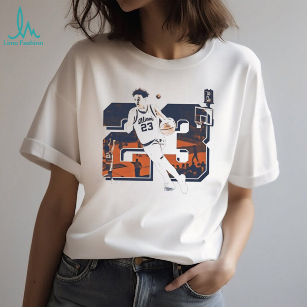 Illinois Basketball #23 Graphic Player White T Shirt