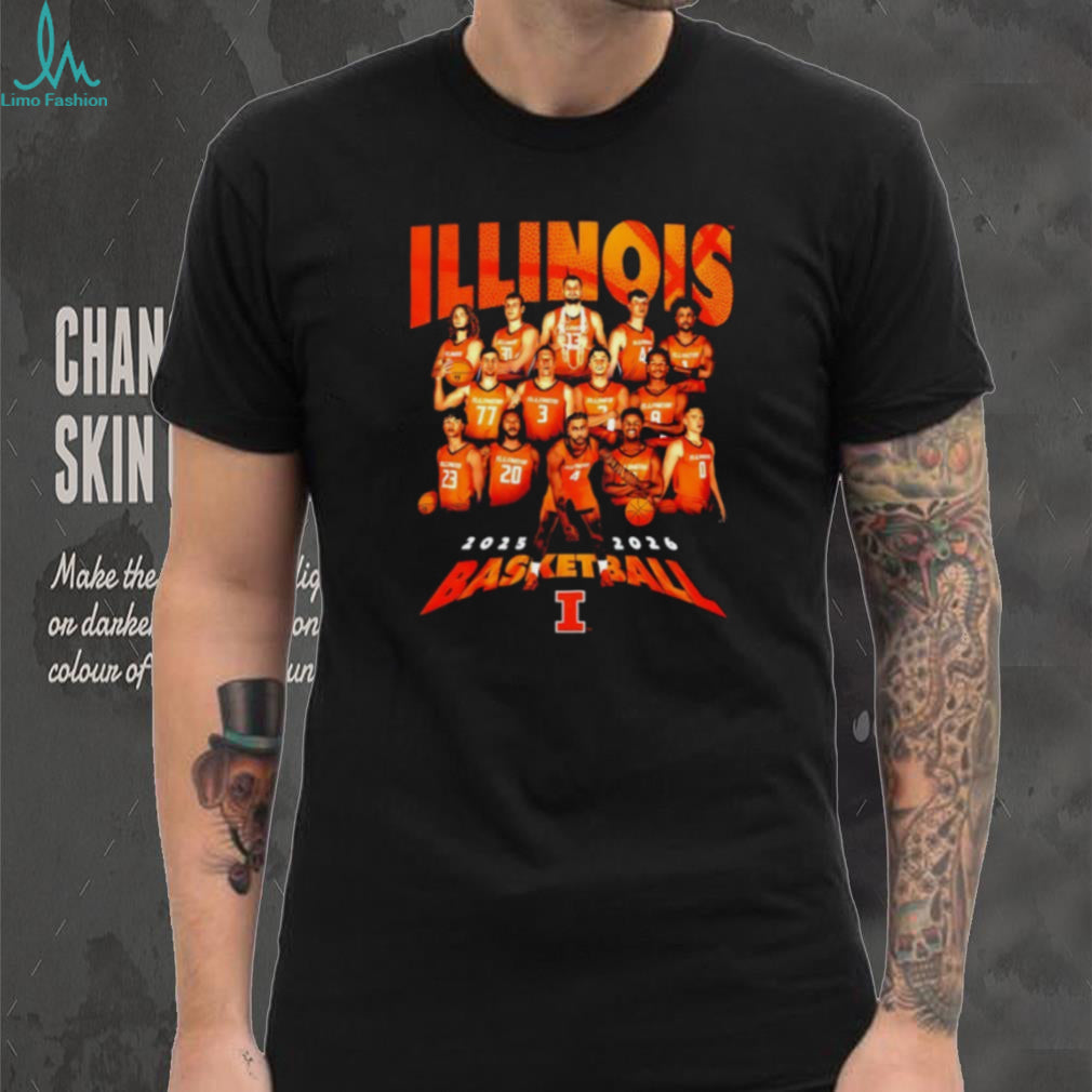 Illinois Fighting Illini 2025 2026 Basketball Team Roster T Shirt