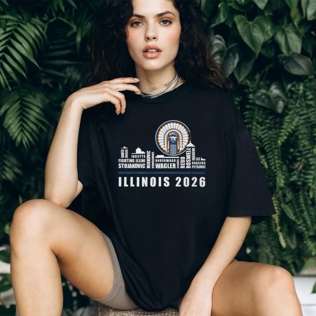 Illinois Fighting Illini 2026 Team Roster Skyline T Shirt