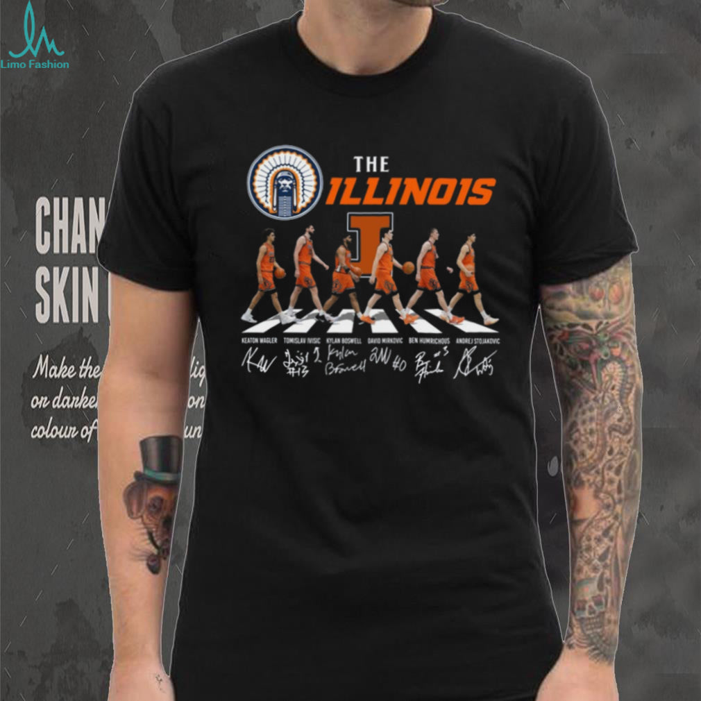 Illinois Fighting Illini Abbey Road Basketball Signature T Shirt