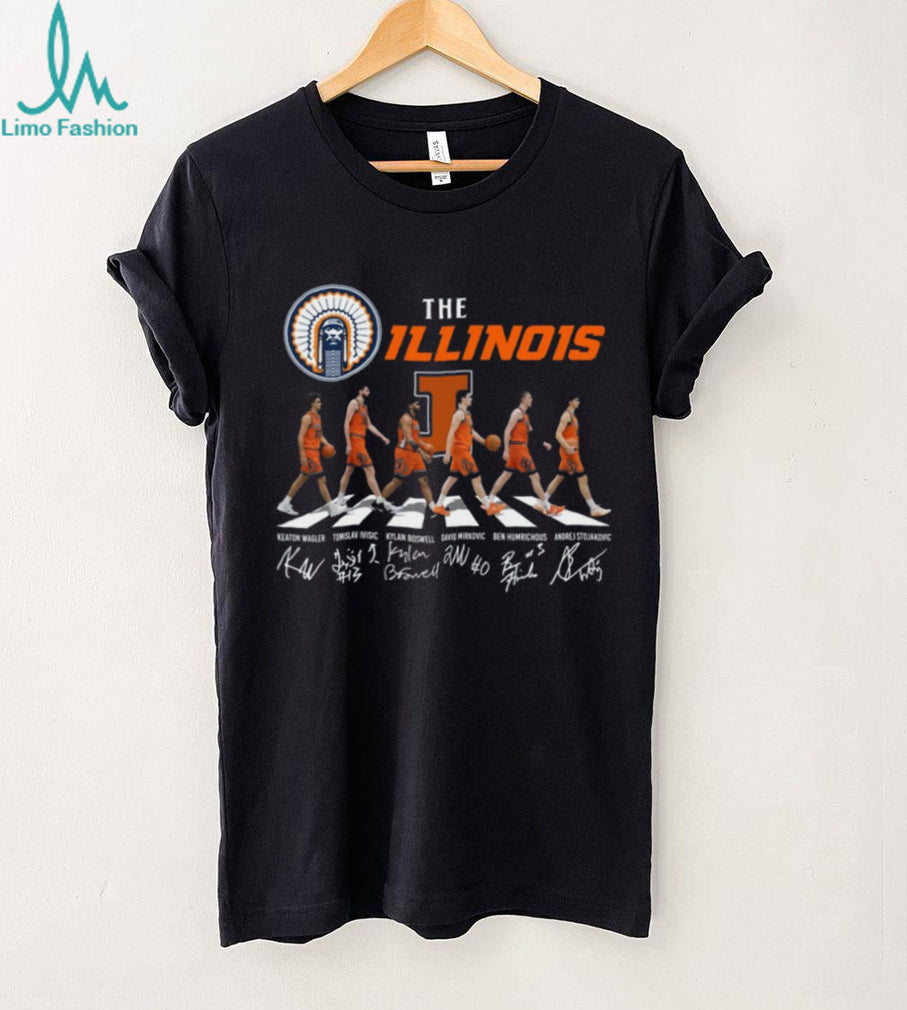 Illinois Fighting Illini Abbey Road Basketball Signature T Shirt
