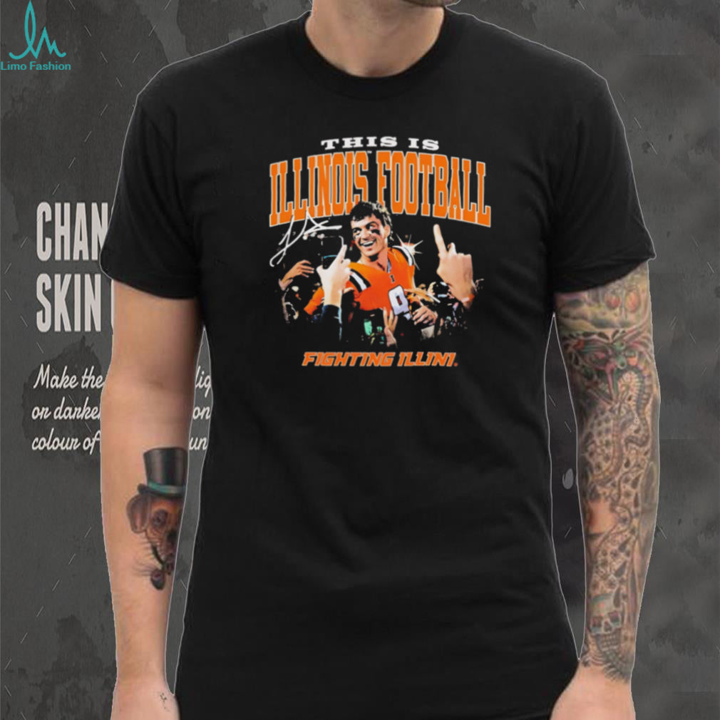 Illinois Fighting Illini Football Vintage Graphic Sports T Shirt