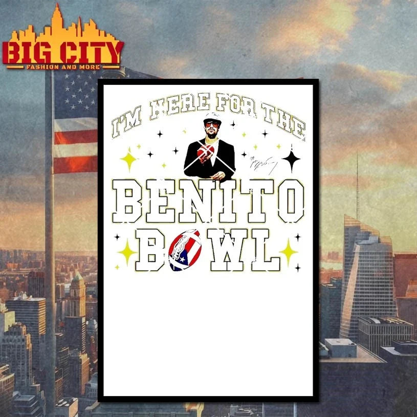 Im Here For The Bento Bowl Glitter Bad Bunny Football Quote t-shirt