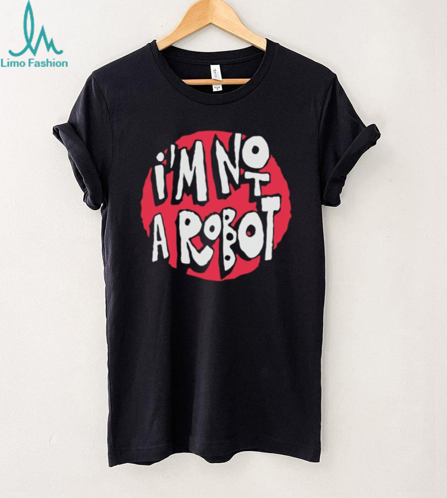 I’m Not A Robot Red Circle Graphic Minimalist Slogan T Shirt