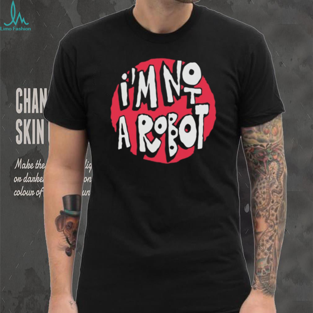 I’m Not A Robot Red Circle Graphic Minimalist Slogan T Shirt