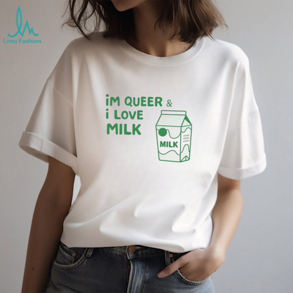 I’m Queer and I Love Milk Funny Cartoon Carton T Shirt