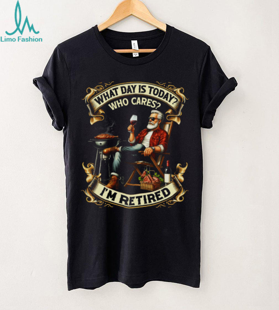 I’m Retired BBQ and Wine Lover T Shirt Funny Retirement Gift for Men