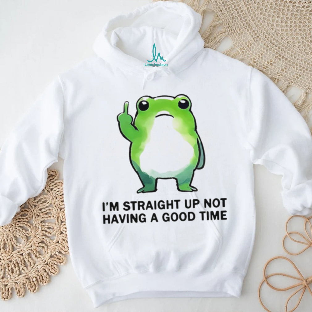 I’m Straight Up Not Having A Good Time Funny Frog Middle Finger T Shirt (2)