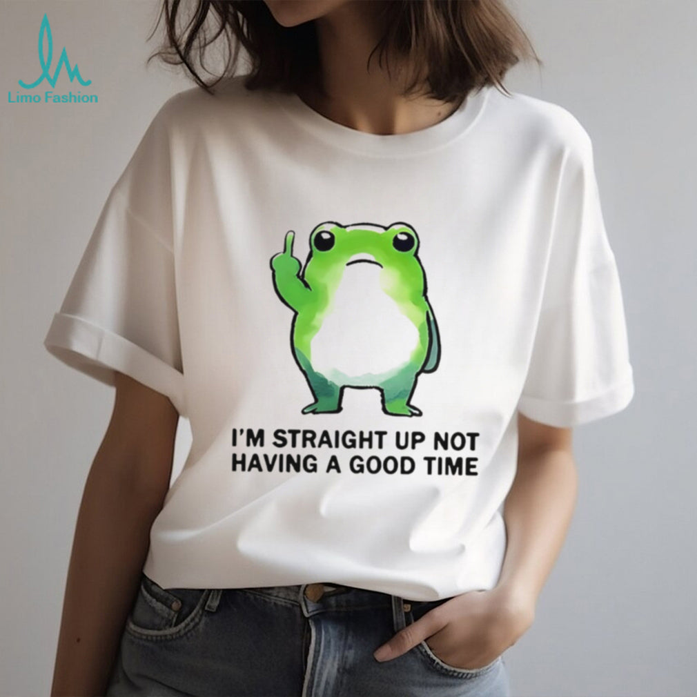 I’m Straight Up Not Having A Good Time Funny Frog Middle Finger T Shirt (2)