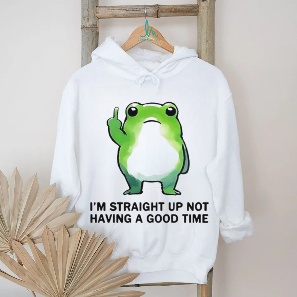 I’m Straight Up Not Having A Good Time Funny Frog Middle Finger T Shirt (2)