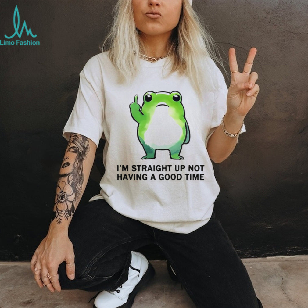 I’m Straight Up Not Having A Good Time Funny Frog Middle Finger T Shirt (2)