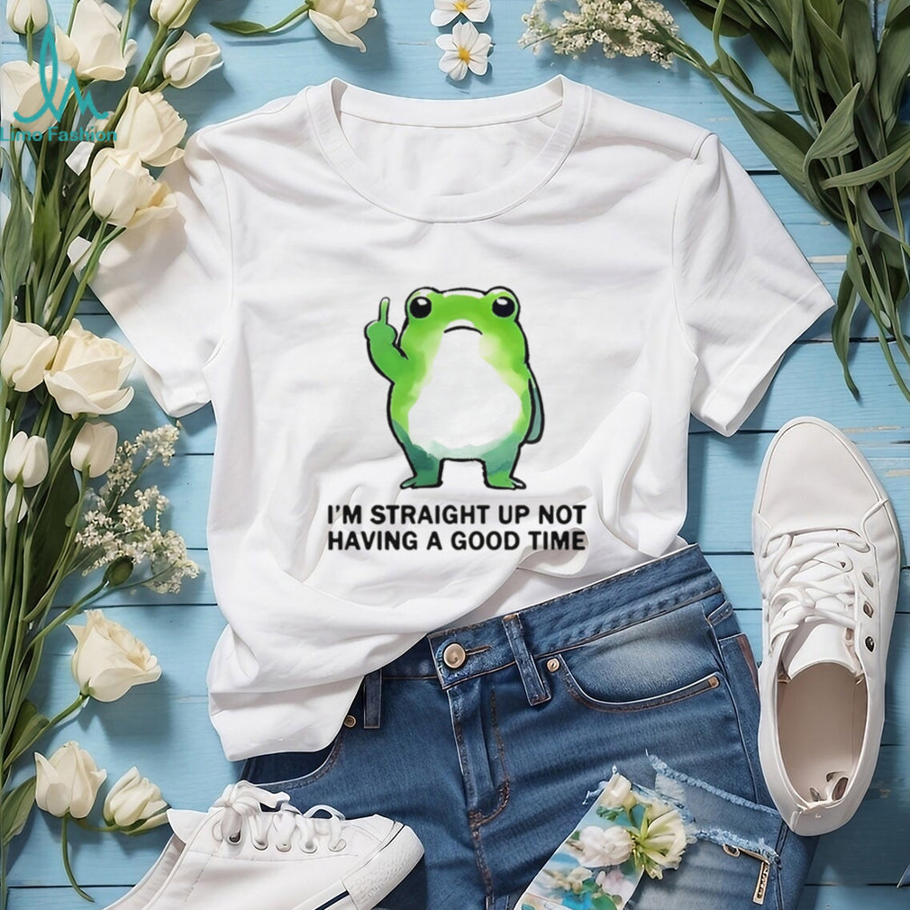 I’m Straight Up Not Having A Good Time Funny Frog Middle Finger T Shirt (2)
