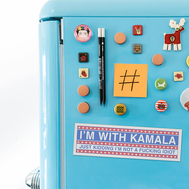 I’m With Kamala Just Kidding Car Magnet