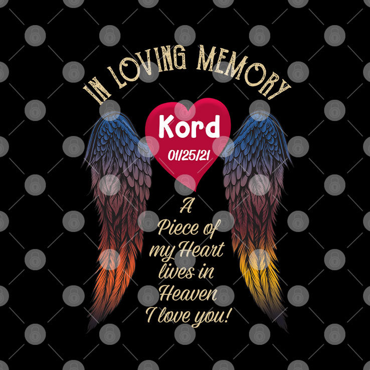 In Loving Memory A Piece Of My Heart Lives In Heaven Personalized Shirt