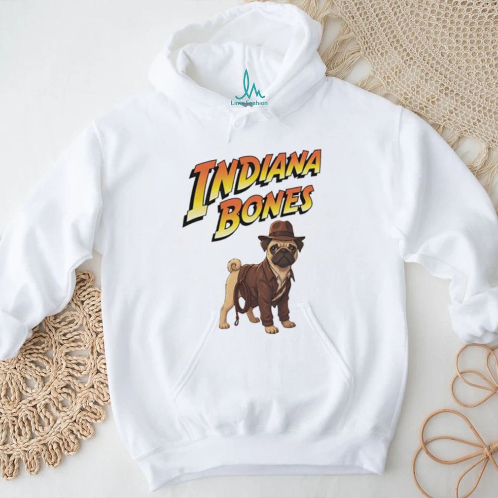 Indiana Bones Funny Pug Dog Indiana Jones Parody T Shirt