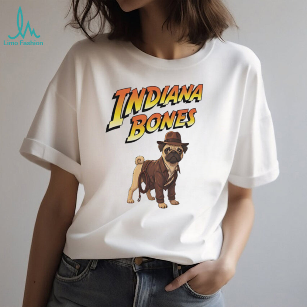 Indiana Bones Funny Pug Dog Indiana Jones Parody T Shirt