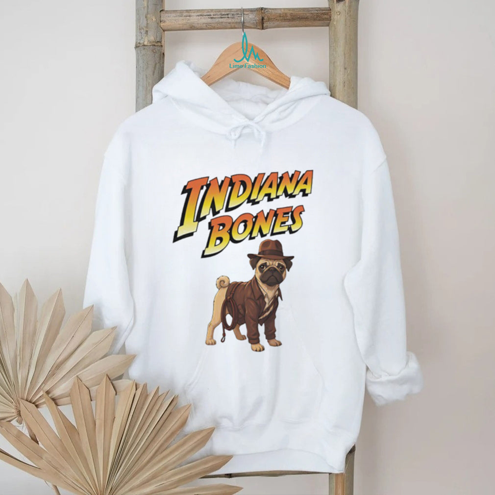 Indiana Bones Funny Pug Dog Indiana Jones Parody T Shirt
