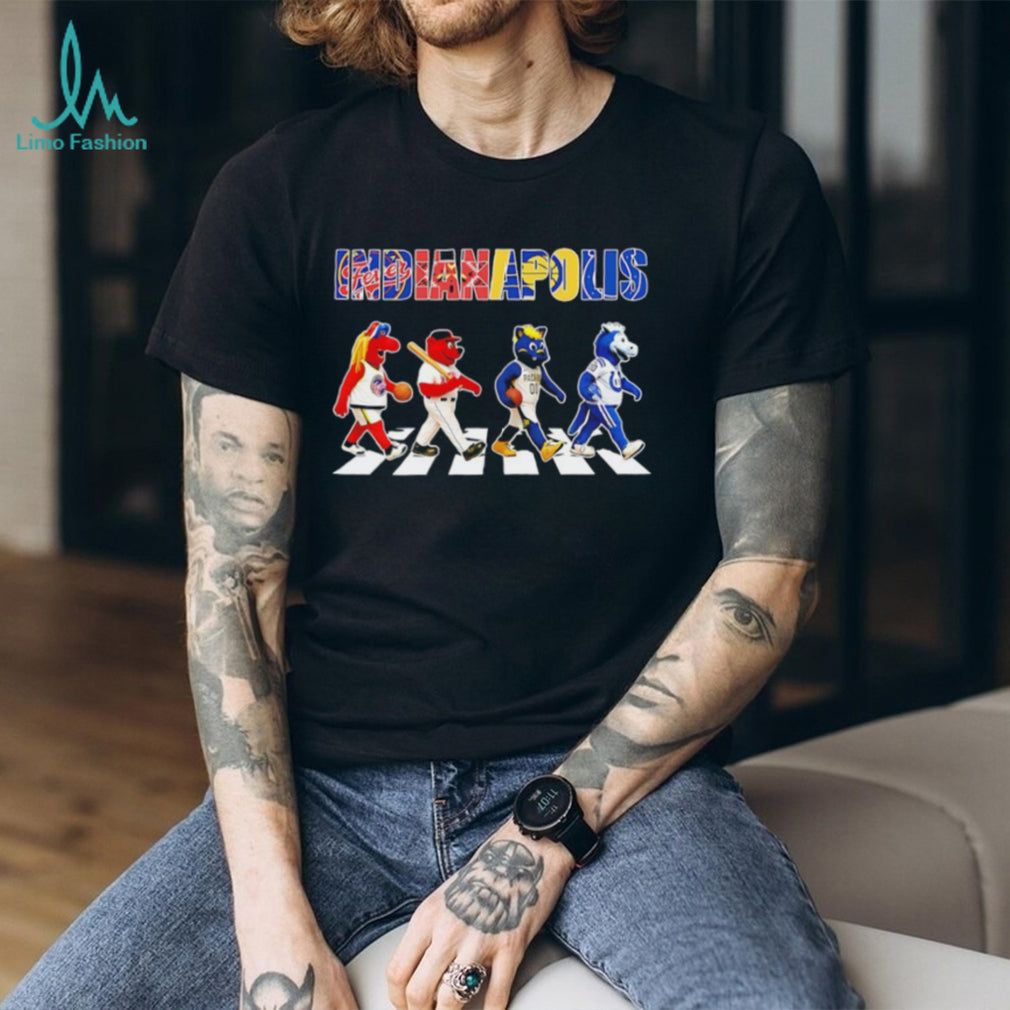 Indianapolis City Sports Mascots Abbey Road Parody T shirt