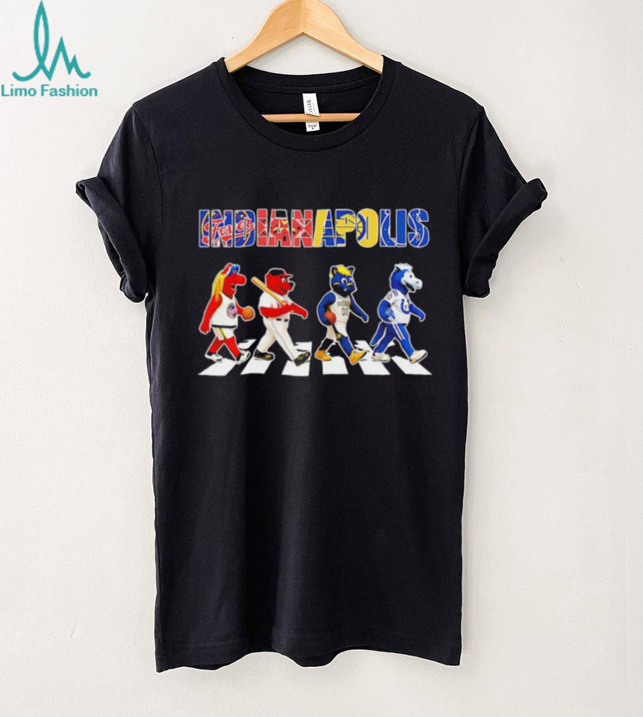 Indianapolis City Sports Mascots Abbey Road Parody T shirt