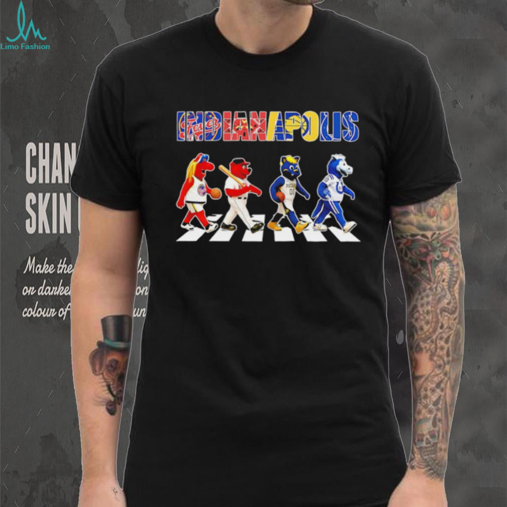 Indianapolis City Sports Mascots Abbey Road Parody T shirt
