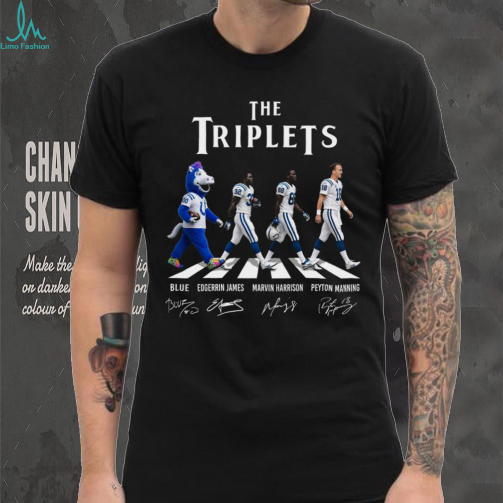 Indianapolis Colts The Triplets Manning Harrison James Blue Mascot Football Fans Shirt