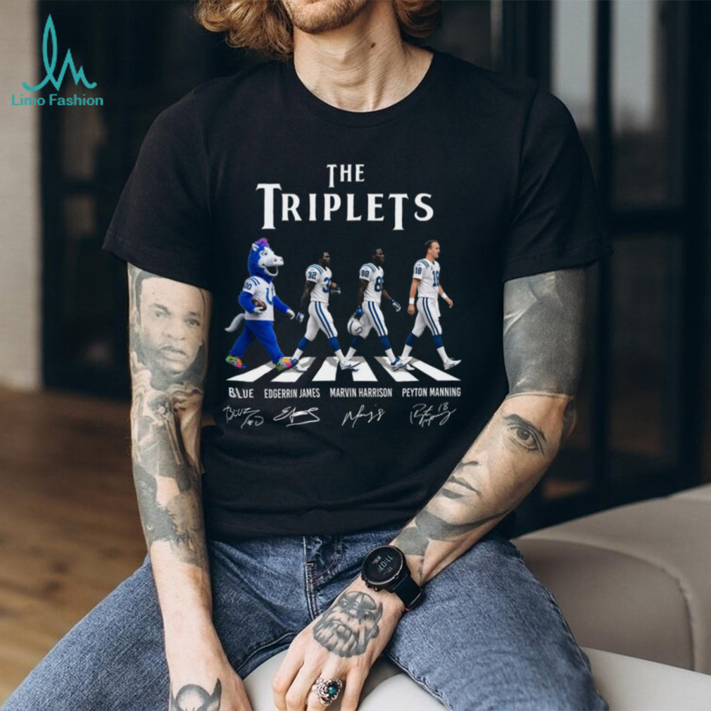 Indianapolis Colts The Triplets Manning Harrison James Blue Mascot Football Fans Shirt