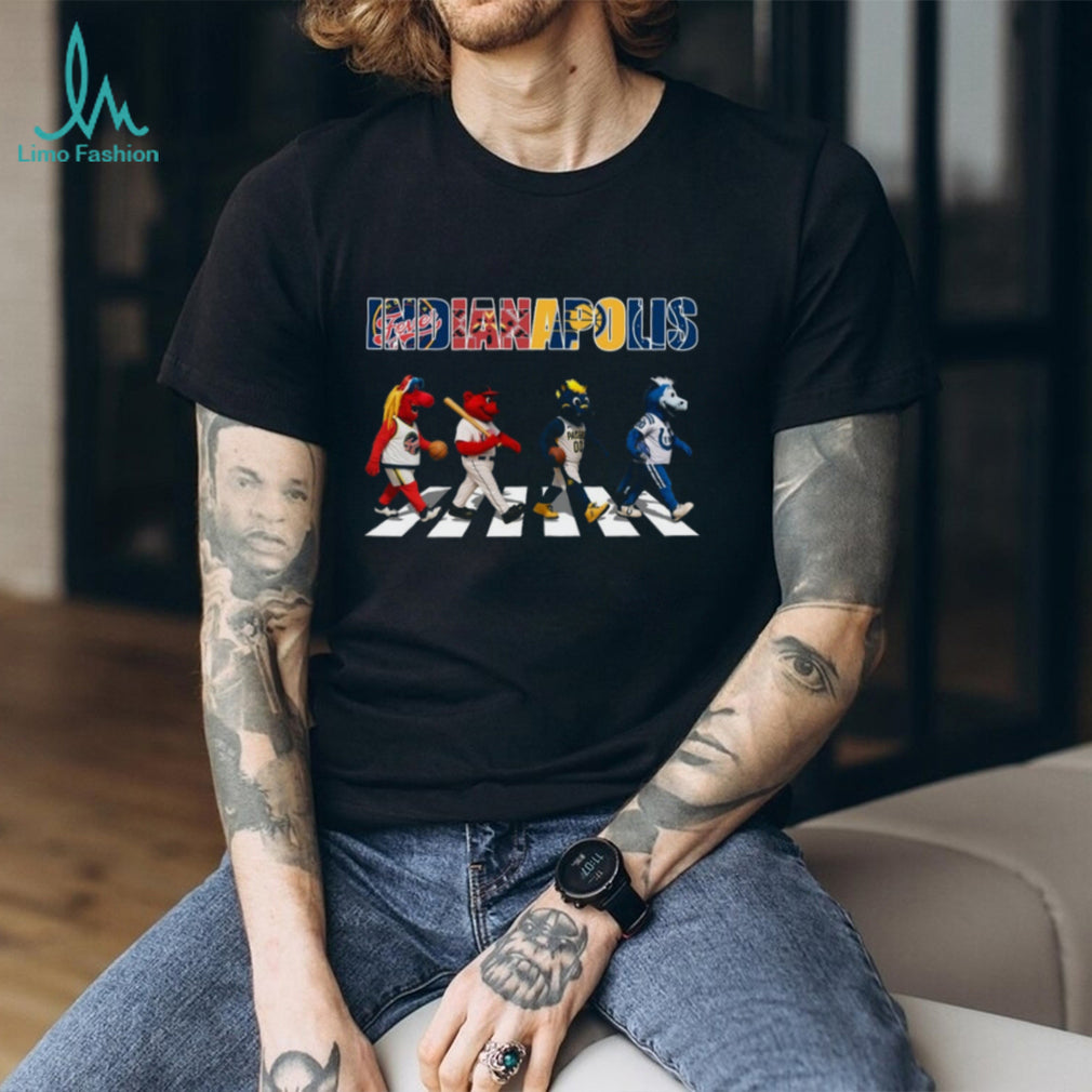 Indianapolis Sports Mascots Abbey Road Parody Colts Pacers Fever T Shirt