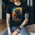 Indigenous Spirit Wisdom Sitting Warrior & Buffalo T shirt