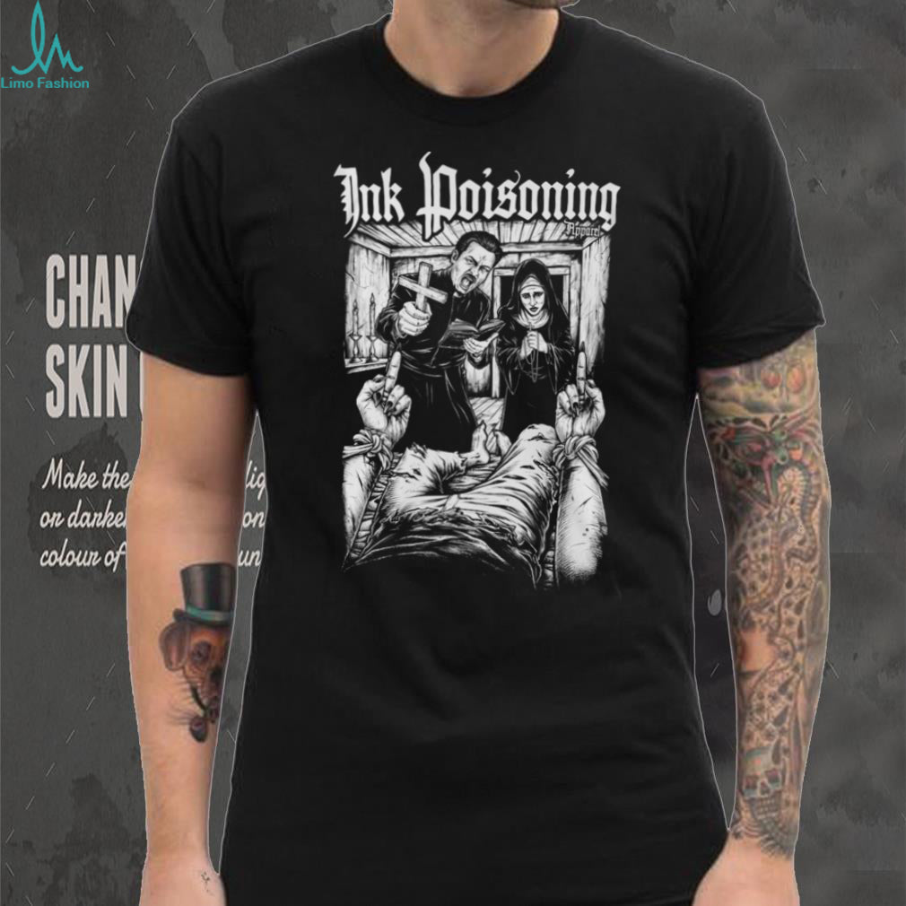 Ink Poisoning Dark Horror Priest And Nun Gothic Art T Shirt