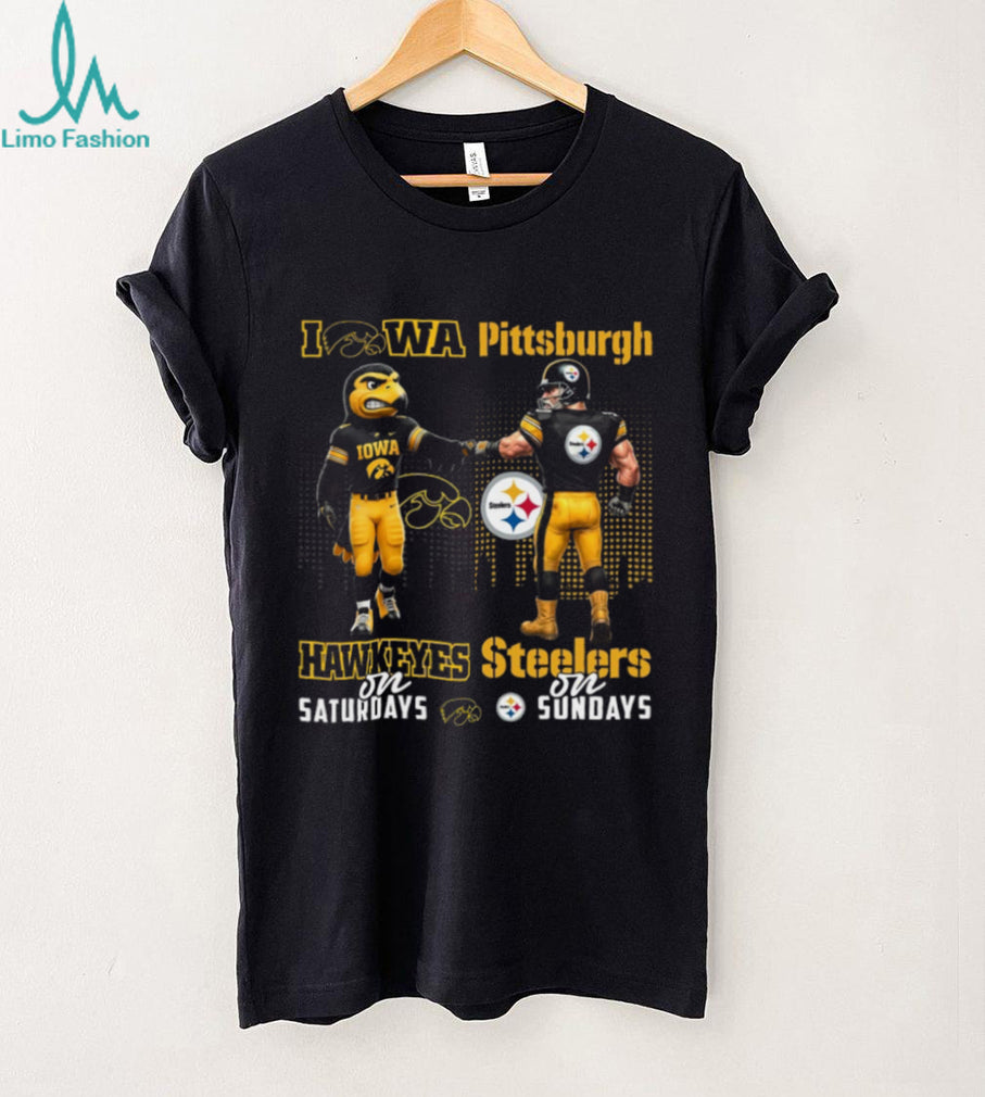 Iowa Hawkeyes and Pittsburgh ST Shirtlers “Hawkeyes on Saturdays ST Shirtlers on Sundays” T Shirt