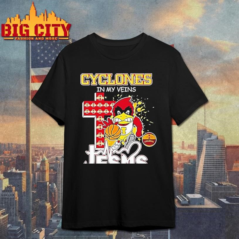 Iowa State Cyclones Basketball In My Veins And Jesus In My Heart Christian Shirt