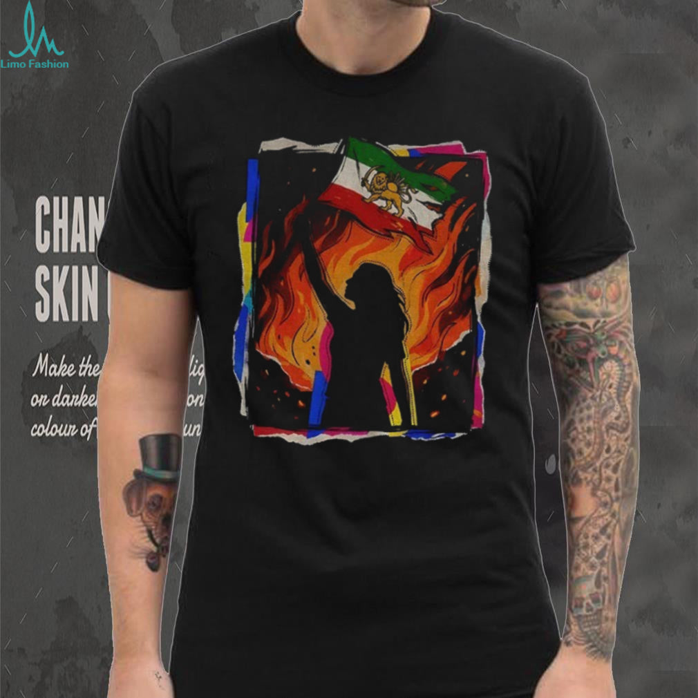 Iranian Lion and Sun Flag Persian Protest Final Battle T Shirt