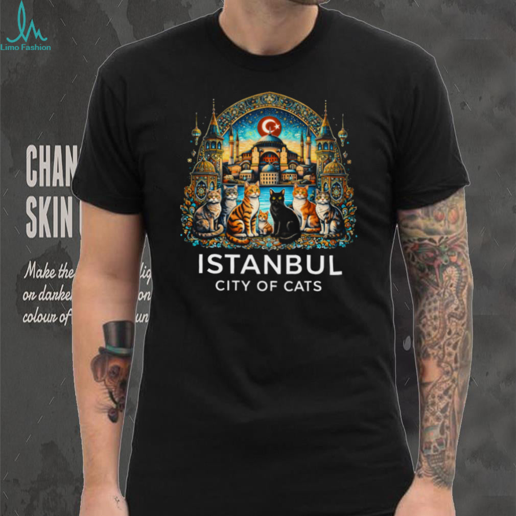 Istanbul City of Cats Artistic Hagia Sophia Landmark T Shirt