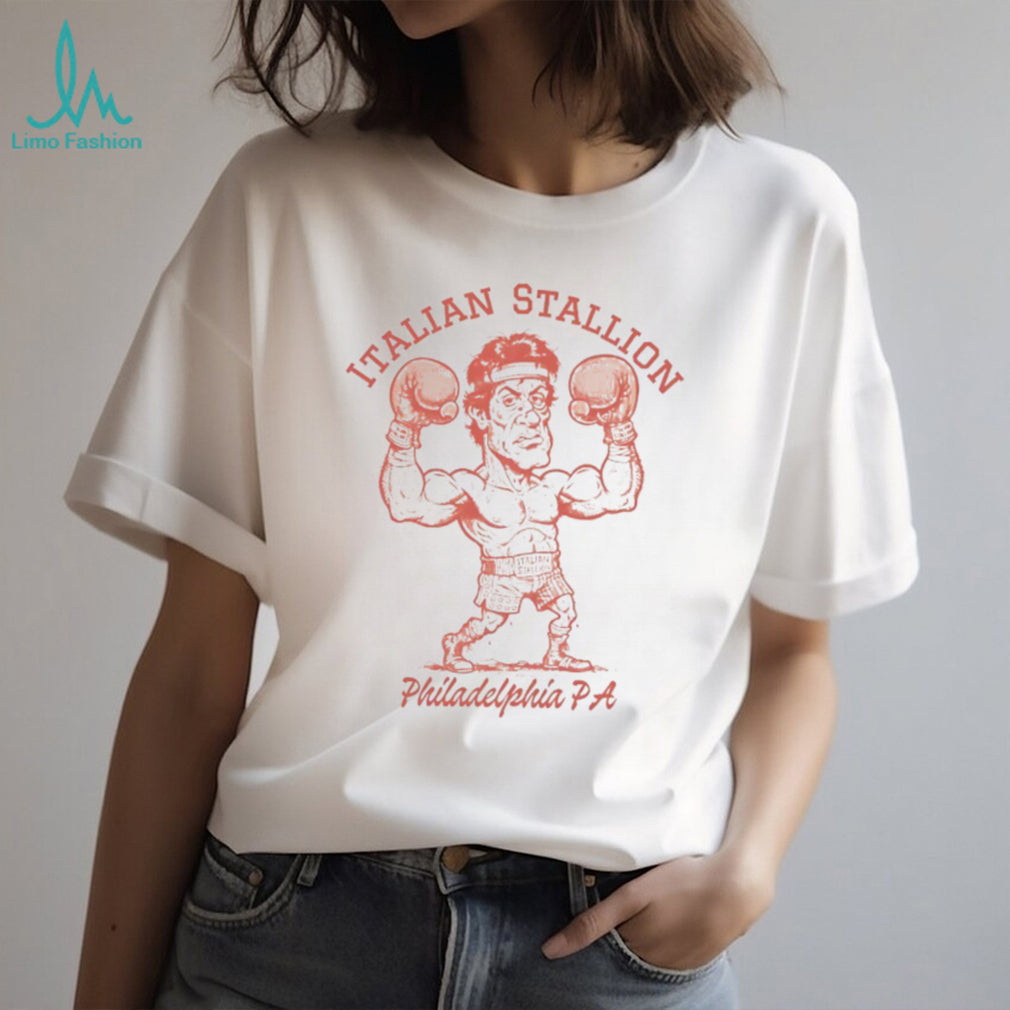 Italian Stallion Rocky Balboa Philadelphia PA Cartoon T Shirt
